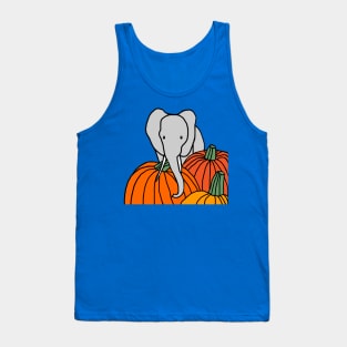 Elephant and Halloween Pumpkins Tank Top